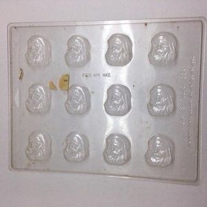 Plastic Candy Craft Mold Santa Heads Christmas